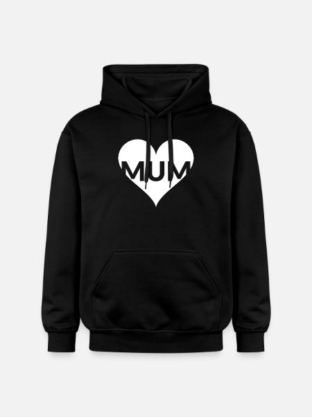 Heart with MUM lettering - Gildan Unisex Softstyle® Midweight Hoodie - black