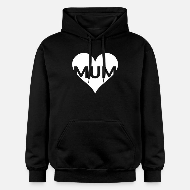 Cœur avec lettres MUM - Sweat à capuche Softstyle® Gildan Unisexe - noir