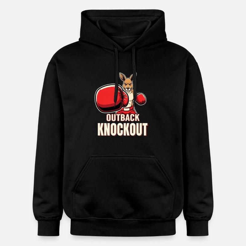 Boxeur kangourou de l’Outback Knockout - Sweat à capuche Softstyle® Gildan Unisexe - noir