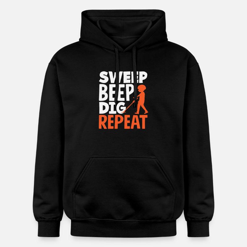 Sweep Beep Dig Repeat Sondengänger Hobby - Gildan Unisex Softstyle® Midweight Hoodie - Schwarz