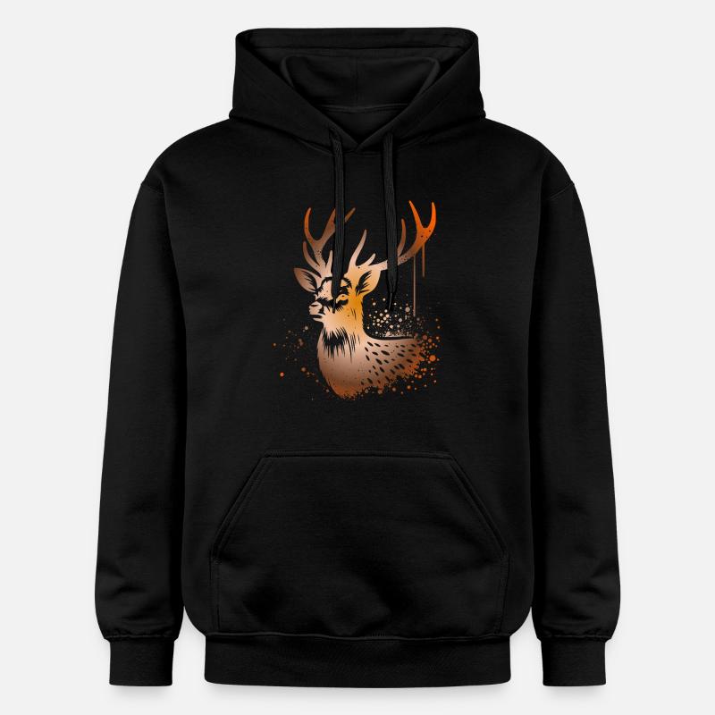 Cerf Sikahirsch Sika - Sweat à capuche Softstyle® Gildan Unisexe - noir