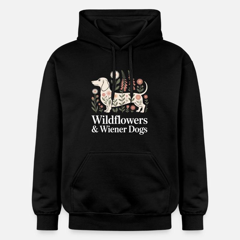 Fleurs de teckel - Sweat à capuche Softstyle® Gildan Unisexe - noir