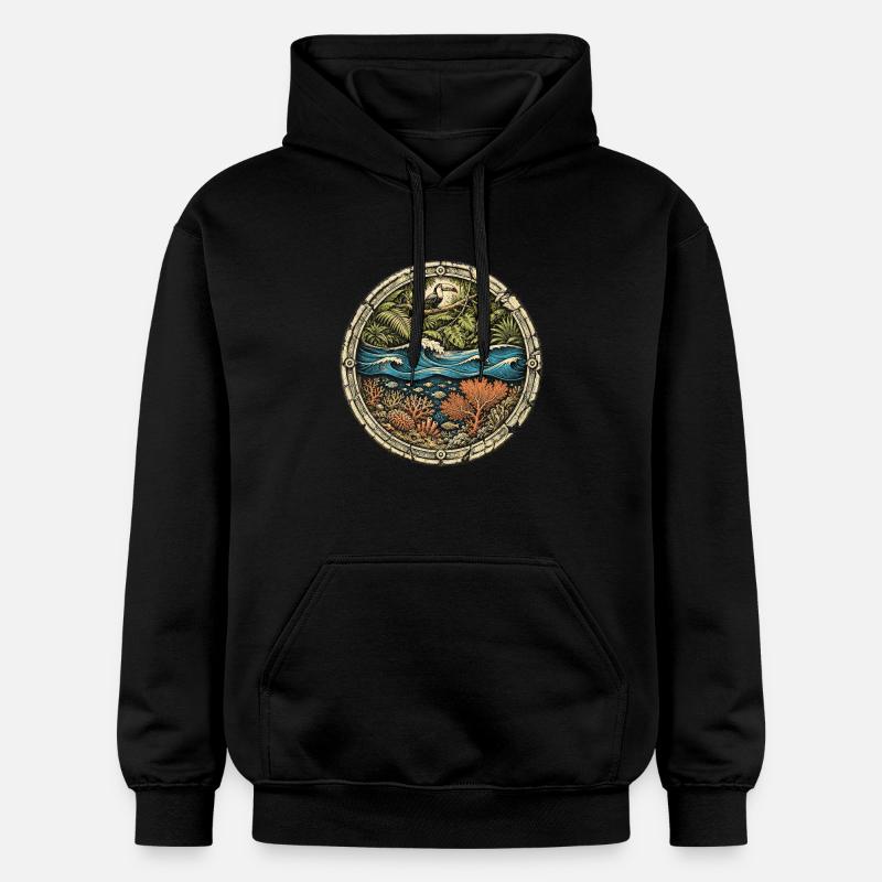 Belize Belizean Root - Gildan Unisex Softstyle® Midweight Hoodie - black