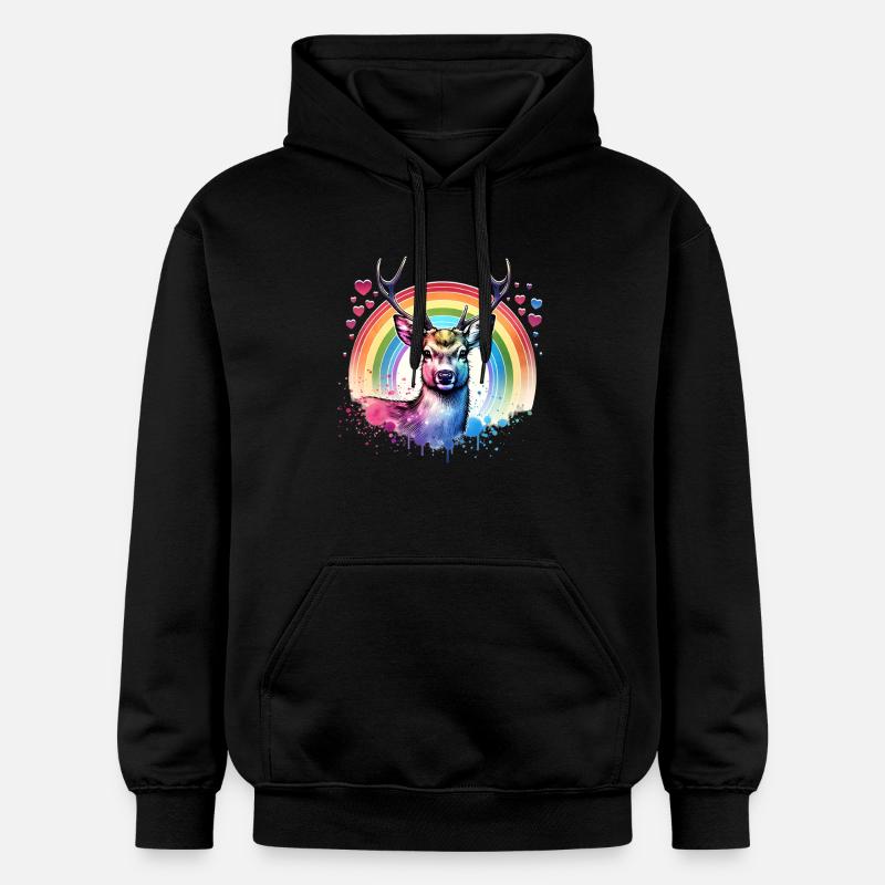 Don du cerf de Sika - Sweat à capuche Softstyle® Gildan Unisexe - noir