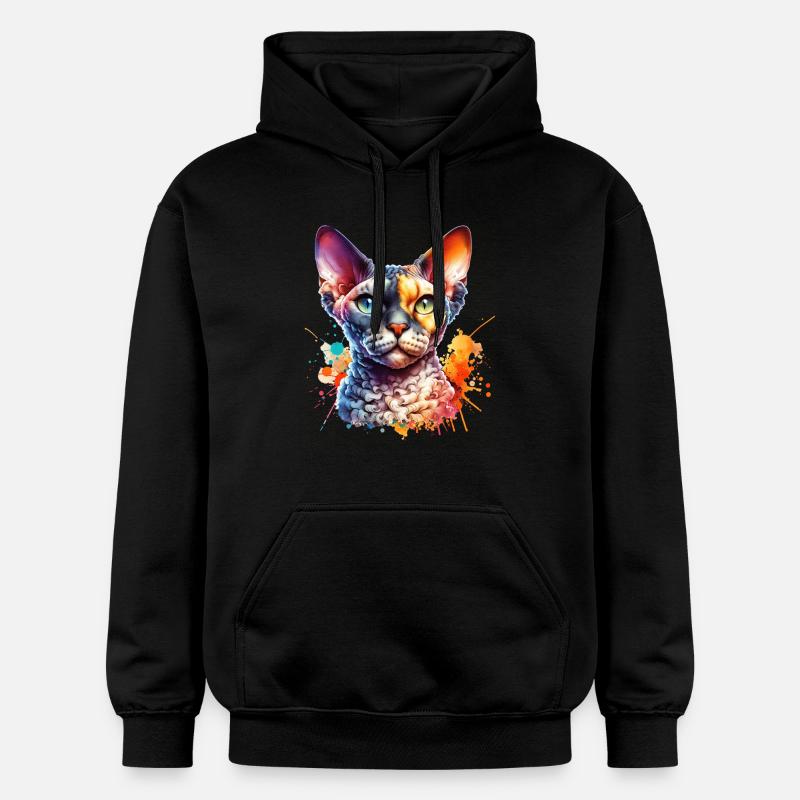 Devon Rex Motiv - Gildan Unisex Softstyle® Midweight Hoodie - Schwarz
