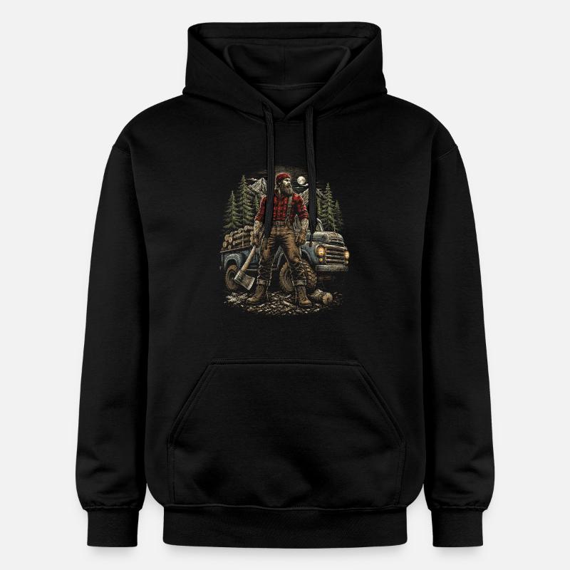Bûcherons, coupe-arbres, bûcherons, - Sweat à capuche Softstyle® Gildan Unisexe - noir