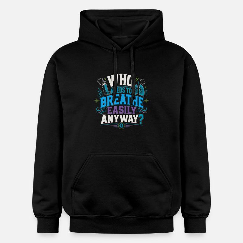 Asthme Asthmatiques - Sweat à capuche Softstyle® Gildan Unisexe - noir