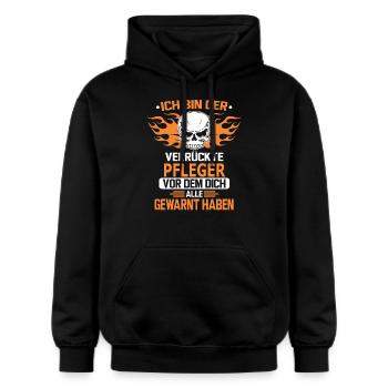 PFLEGER - Gildan Unisex Softstyle® Midweight Hoodie - Schwarz - Vorne - Marisol (170cm) & Nik (191cm)
