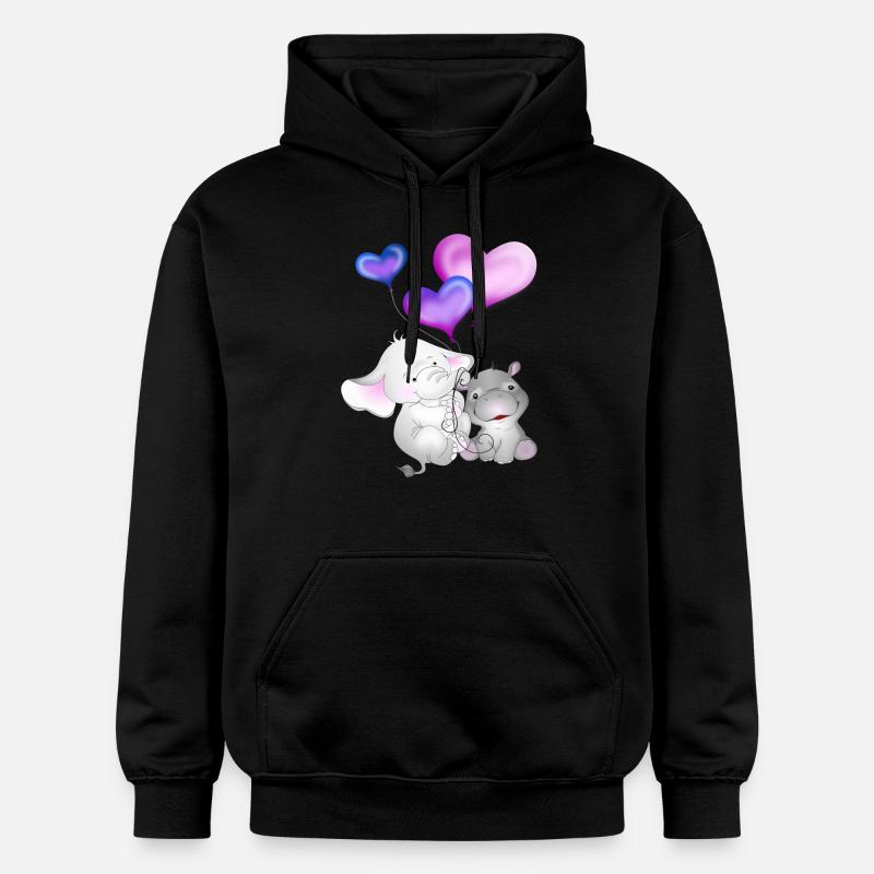 Ballon éléphant Hippopotame - Sweat à capuche Softstyle® Gildan Unisexe - noir