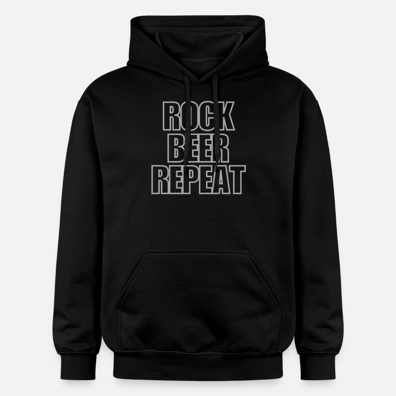 Rock Beer Repeat - dictons sympas - Sweat à capuche Softstyle® Gildan Unisexe - noir
