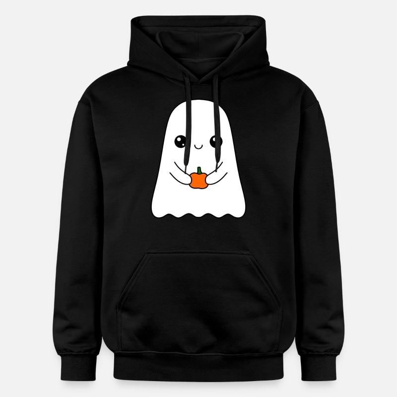 Fantôme mignon avec citrouille - Sweat à capuche Softstyle® Gildan Unisexe - noir