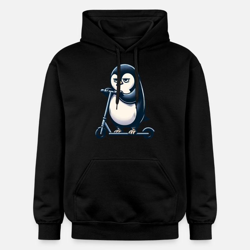 Carlin sur kickroller chien drôle - Sweat à capuche Softstyle® Gildan Unisexe - noir