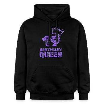 19 - Gildan Unisex Softstyle® Midweight Hoodie - Schwarz - Vorne - Marisol (170cm) & Nik (191cm)
