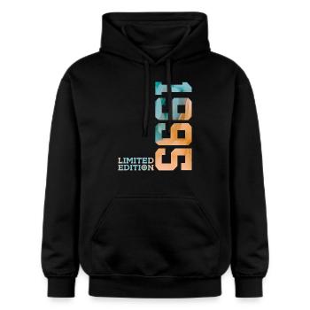 31. GEBURTSTAG LIMITED EDITION 1995 - Gildan Unisex Softstyle® Midweight Hoodie - Schwarz - Vorne - Marisol (170cm) & Nik (191cm)