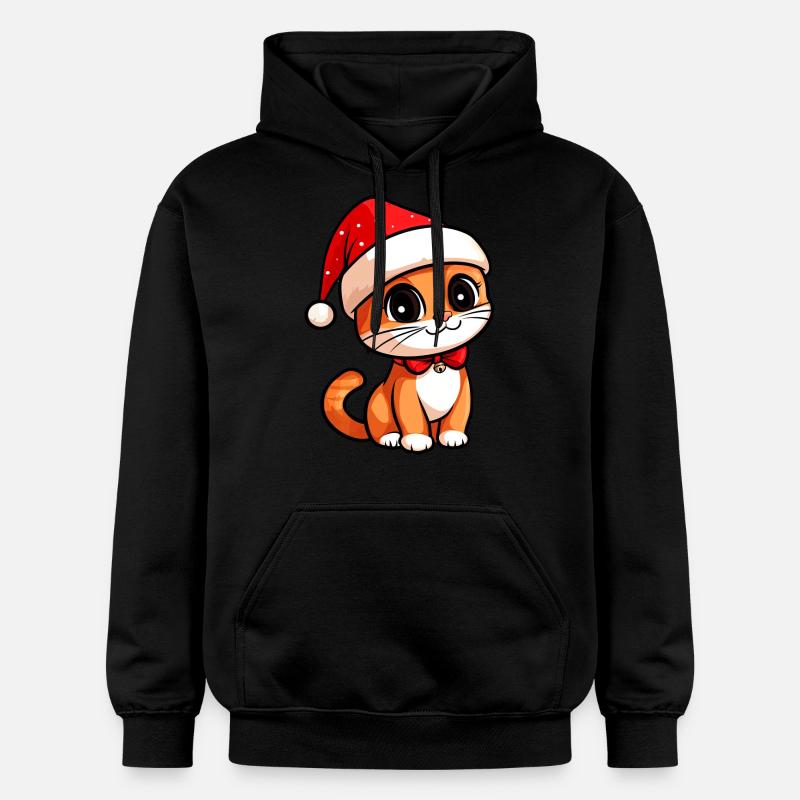 Chaton de Noël - Sweat à capuche Softstyle® Gildan Unisexe - noir