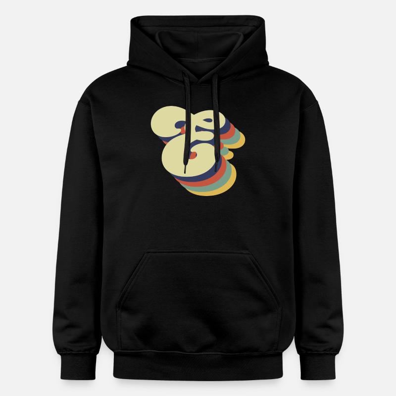 Retro-Buchstabe E - Gildan Unisex Softstyle® Midweight Hoodie - Schwarz
