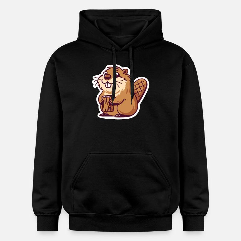 Mème de castor - Sweat à capuche Softstyle® Gildan Unisexe - noir