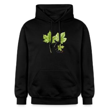 Ahornblätter - Gildan Unisex Softstyle® Midweight Hoodie - Schwarz - Vorne - Marisol (170cm) & Nik (191cm)