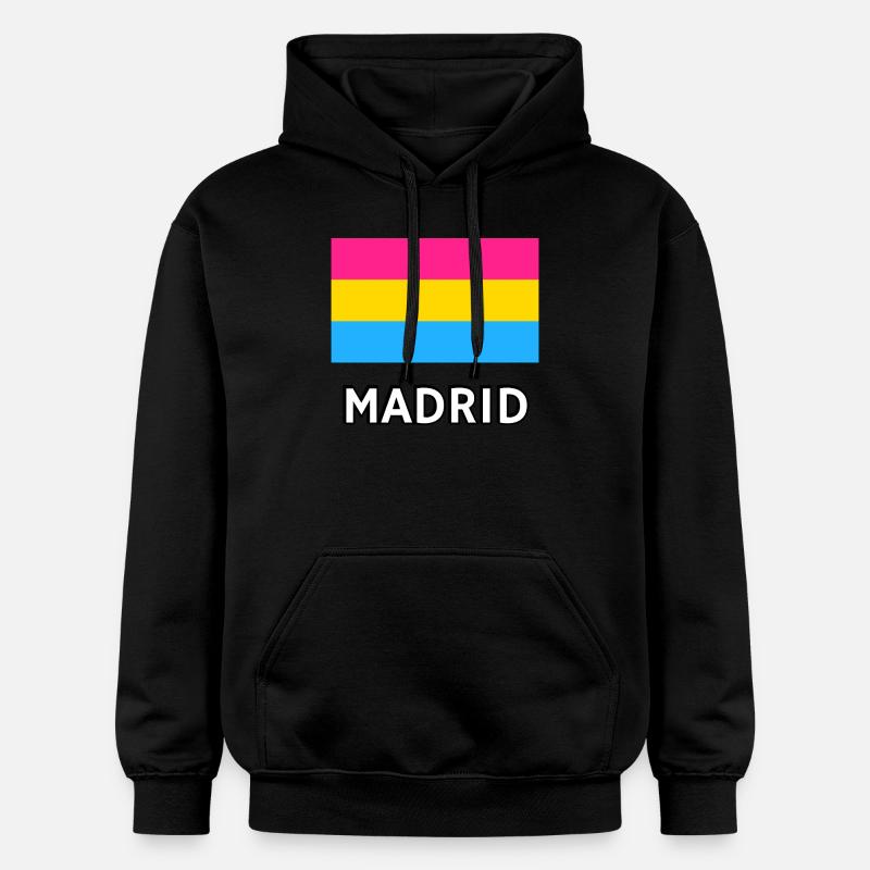 Pan Pride Drapeau Madrid - Sweat à capuche Softstyle® Gildan Unisexe - noir