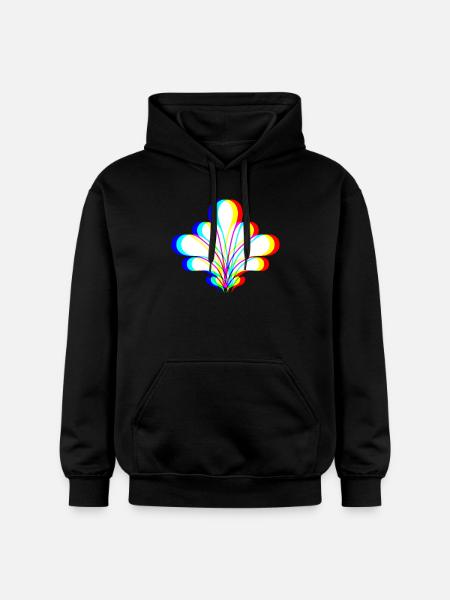 EDM - Flower - Glitch Rave Style - Gildan Unisex Softstyle® Midweight Hoodie - black