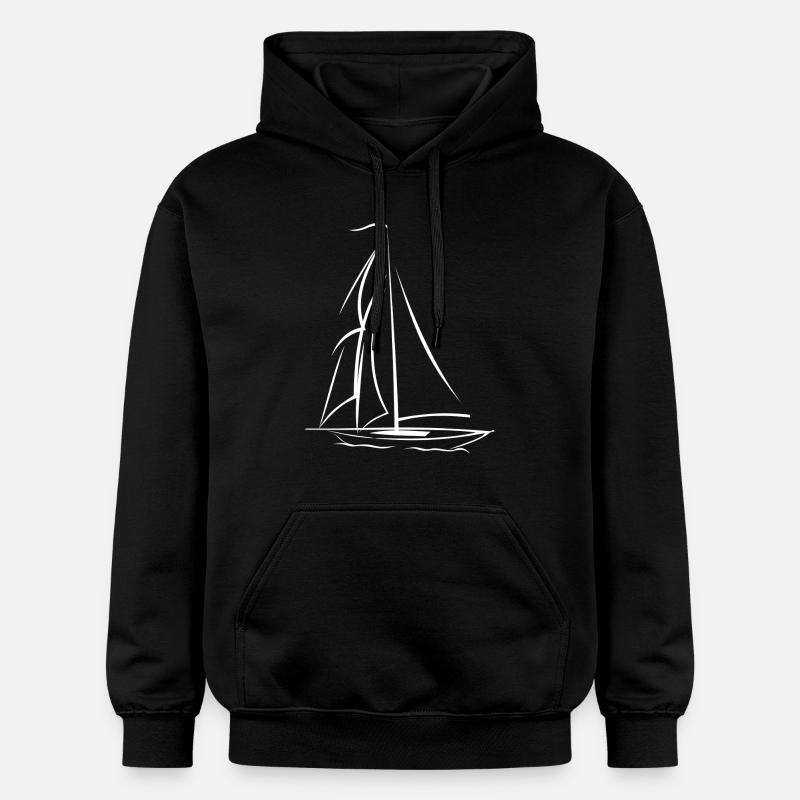 voilier blanc simple - Sweat à capuche Softstyle® Gildan Unisexe - noir