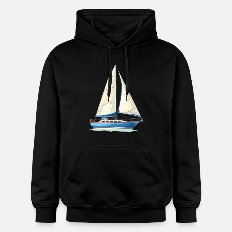 Graphismes de voilier - Sweat à capuche Softstyle® Gildan Unisexe - noir