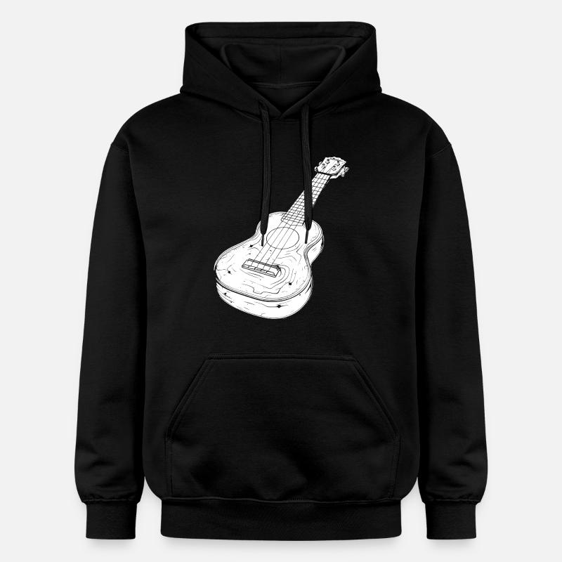 Dessin de ukulélé - Sweat à capuche Softstyle® Gildan Unisexe - noir