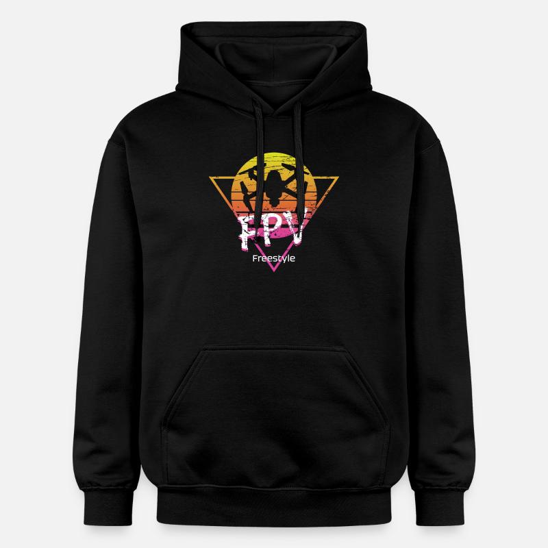 Drone FPV freestyle - Sweat à capuche Softstyle® Gildan Unisexe - noir