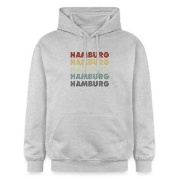 Hamburg - Hansestadt - Deutschland - Germany - Gildan Unisex Softstyle® Midweight Hoodie - Hellgrau meliert - Vorne - Liana (172cm) & Jaron (178cm)