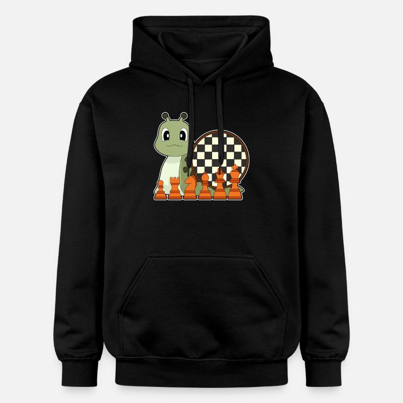 Snail Chessboard Chess Board Game - Gildan Unisex Softstyle® Midweight Hoodie - black