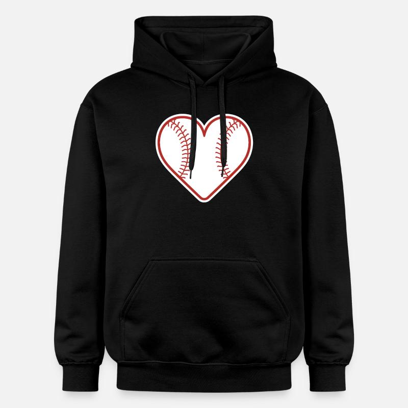 Baseball Coeur Design Amour Baseball - Sweat à capuche Softstyle® Gildan Unisexe - noir