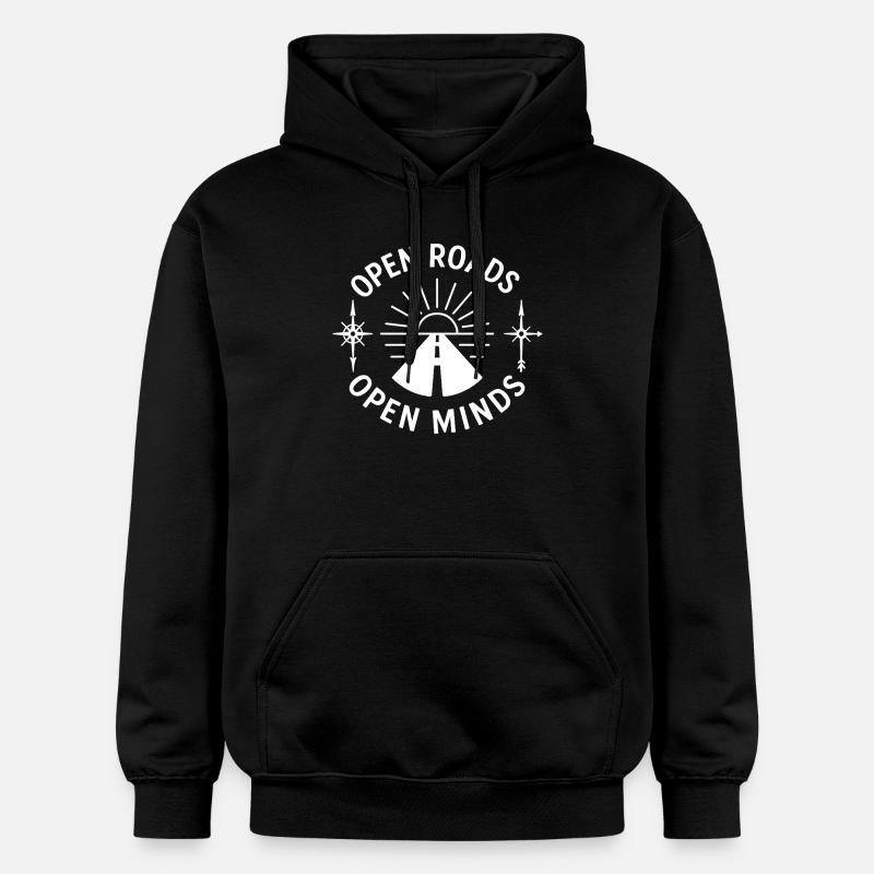 Rues ouvertes, pensées ouvertes - Sweat à capuche Softstyle® Gildan Unisexe - noir