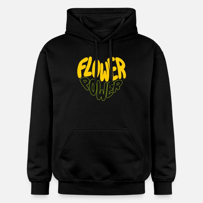 Flower Power Imprimé rétro - Sweat à capuche Softstyle® Gildan Unisexe - noir