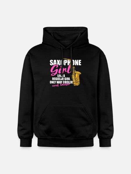 Fille saxophone Joueuse de saxophone - Sweat à capuche Softstyle® Gildan Unisexe - noir