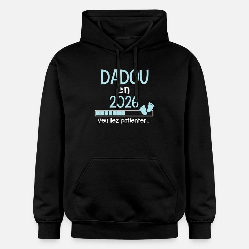 Dadou en 2026 Cadeau futur Papi - Sweat à capuche Softstyle® Gildan Unisexe - noir