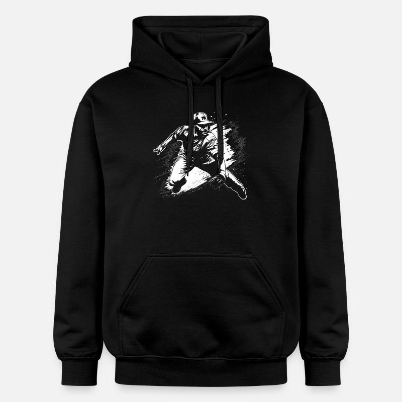 Dessin des joueurs de baseball - Sweat à capuche Softstyle® Gildan Unisexe - noir