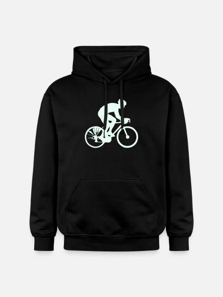 Cyclist Silhouette Mint - Gildan Unisex Softstyle® Midweight Hoodie - black