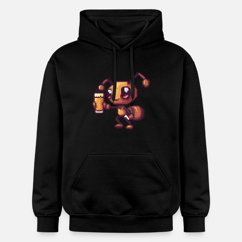 Bière Ant Pixel - Sweat à capuche Softstyle® Gildan Unisexe - noir