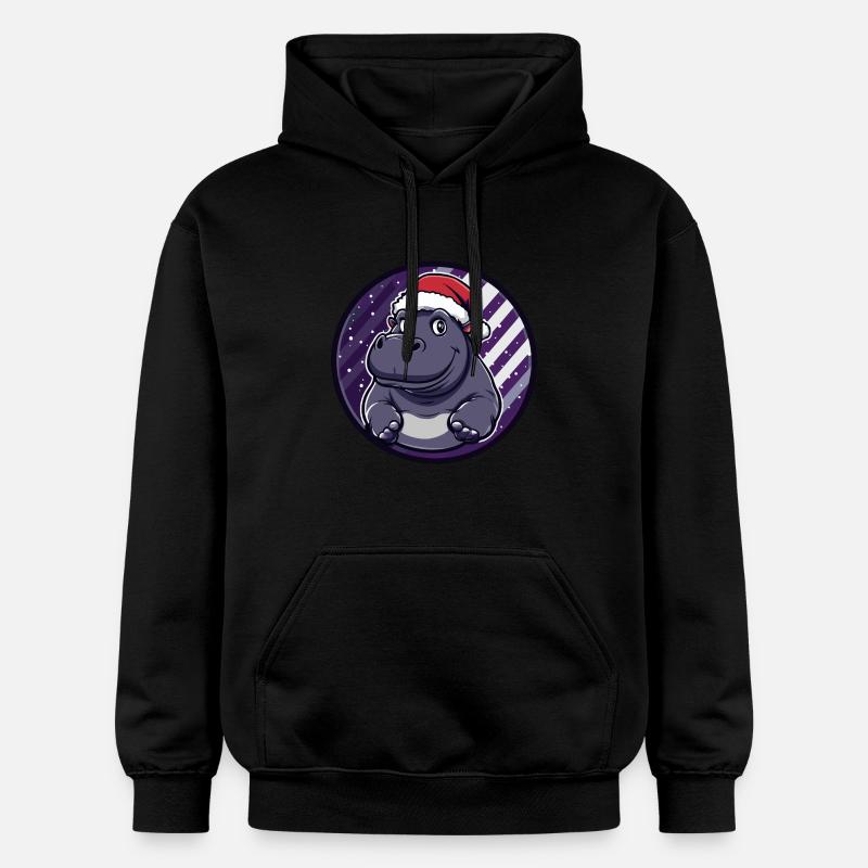 Noël Hippopotame Noël - Sweat à capuche Softstyle® Gildan Unisexe - noir