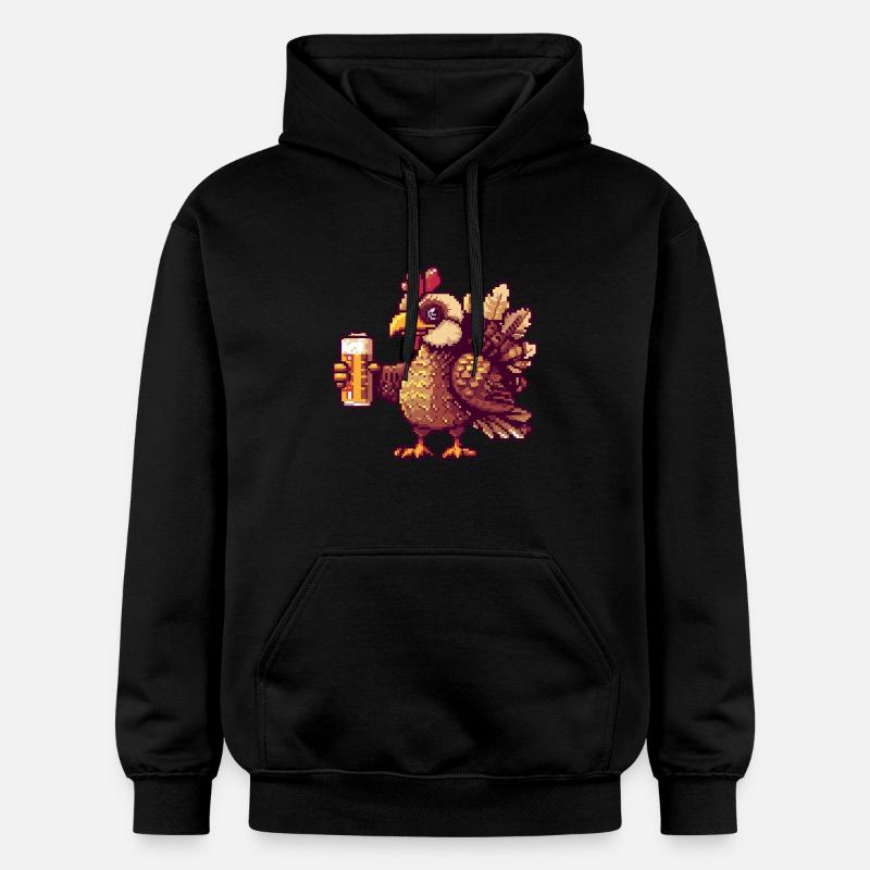 Bière de dinde Pixel - Sweat à capuche Softstyle® Gildan Unisexe - noir