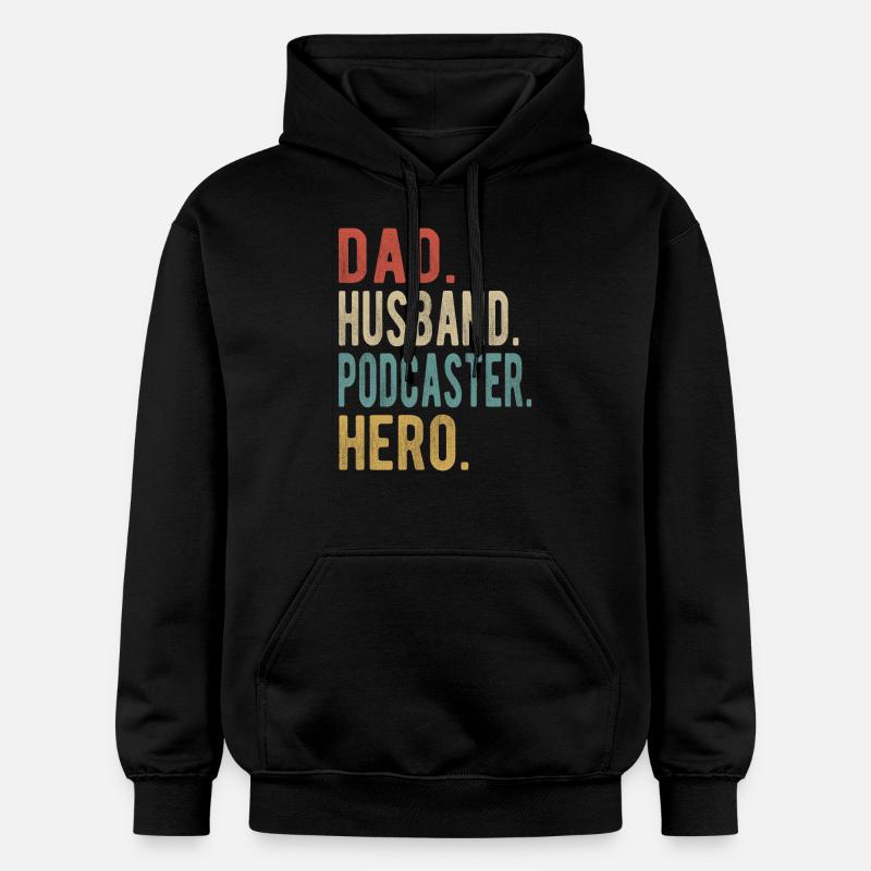 Podcaster Papa Ehemann Held - Gildan Unisex Softstyle® Midweight Hoodie - Schwarz