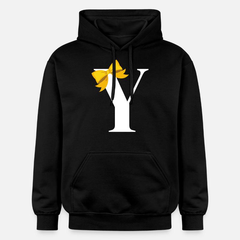 Lettre y nœud jaune - Sweat à capuche Softstyle® Gildan Unisexe - noir