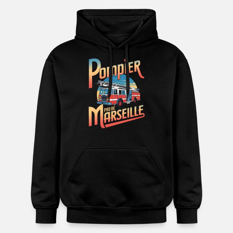 Pompier Pro de Marseille - Sweat à capuche Softstyle® Gildan Unisexe - noir