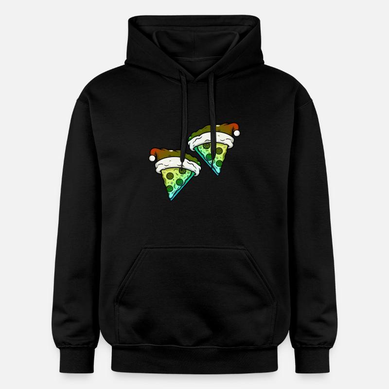 Pizza Noël Bande dessinée drôle - Sweat à capuche Softstyle® Gildan Unisexe - noir