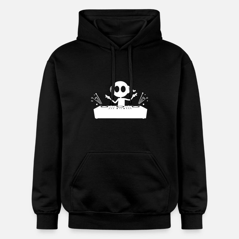 DJ Turntables Funny - Gildan Unisex Softstyle® Midweight Hoodie - black