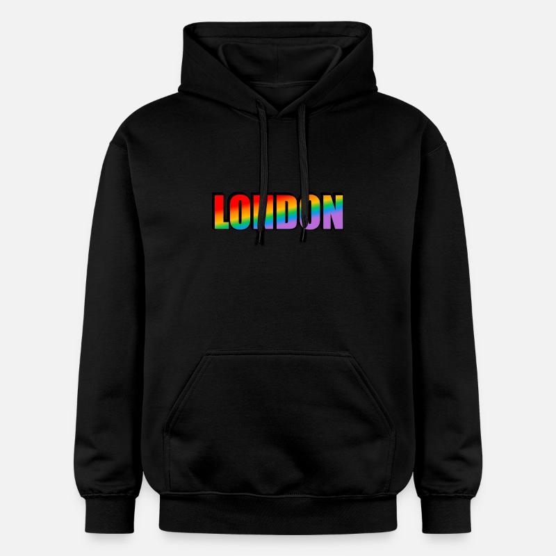 Fierté LGBTQ arc-en-ciel de Londres - Sweat à capuche Softstyle® Gildan Unisexe - noir