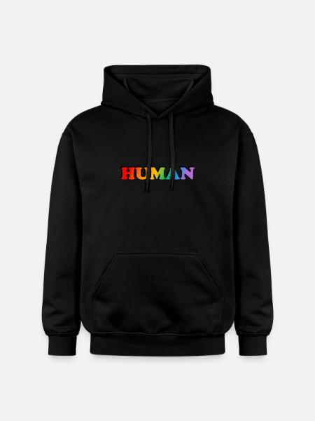 HUAMAN RAINBOW LGBT PRIDE - Gildan Unisex Softstyle® Midweight Hoodie - black