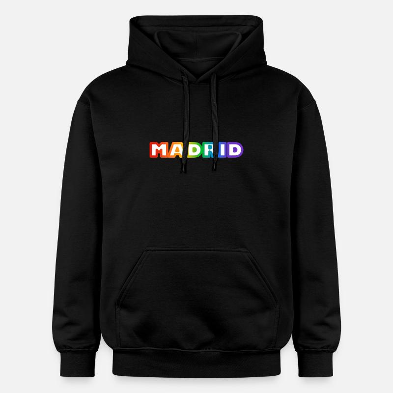 Madrid Rainbow LGBTQ Pride - Sweat à capuche Softstyle® Gildan Unisexe - noir