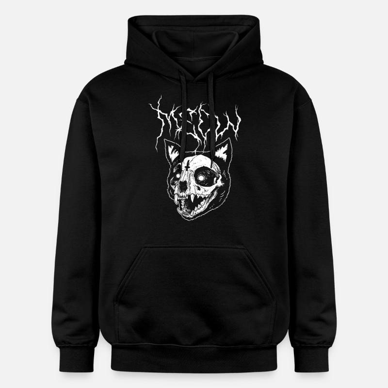 Meow Kitty Cat Black Métal - Sweat à capuche Softstyle® Gildan Unisexe - noir