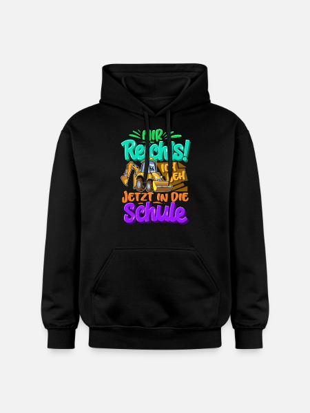 Einschulung Bagger Schulkind - Gildan Unisex Softstyle® Midweight Hoodie - Schwarz